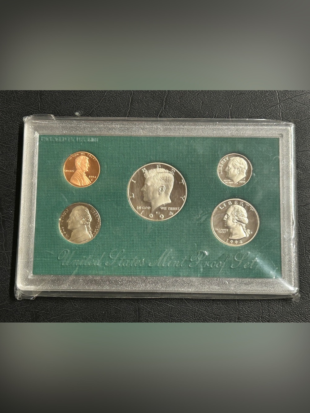 1994 United States Mint Proof Set, featuring 5 pristine proof-struck coins